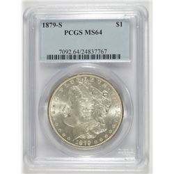 1879-S MORGAN SILVER DOLLAR, PCGS MS-64