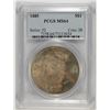 Image 1 : 1885 MORGAN SILVER DOLLAR, PCGS MS-64 COLORS!