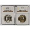 Image 1 : LOT OF ( 2 ) 1959-D FRANKLIN HALF DOLLARS, NGC MS-64 FBL
