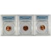 Image 1 : 1937, 1940 & 1954-D LINCOLN CENTS, PCGS MS-66 RED