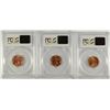 Image 2 : 1937, 1940 & 1954-D LINCOLN CENTS, PCGS MS-66 RED