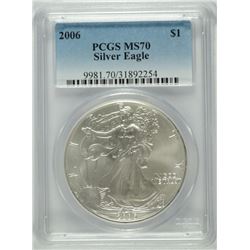 2006 AMERICAN SILVER EAGLE, PCGS MS-70 PERFECT!