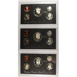 1995, 1996 & 1997 U.S. SILVER PROOF SETS IN NICE ORIG. GOVERNMENT PACKAGING GEMS