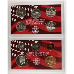 ( 2 ) 2001 SILVER PROOF SETS IN NICE ORIGINAL BOXES/COA