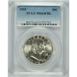 1955 FRANKLIN HALF DOLLAR, PCGS MS-64 FBL