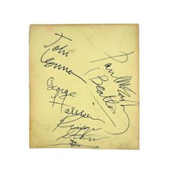 The Beatles Very Rare All Four Autographs On One Page 11/20/1963 Concert Manchester England