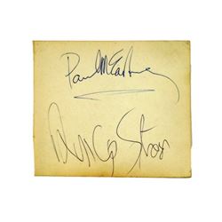 Paul McCartney/Ringo Starr Rare Combination Autograph On One Page From 11/20/1963 Concert Manchester