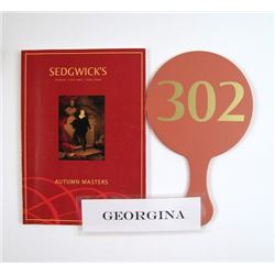 Mortdecai Georgina (Olivia Munn) Hero Auction Book/Paddle Movie Props
