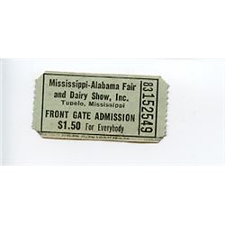 Elvis Presley Unused Ticket To The Mississippi-Alabama Fair