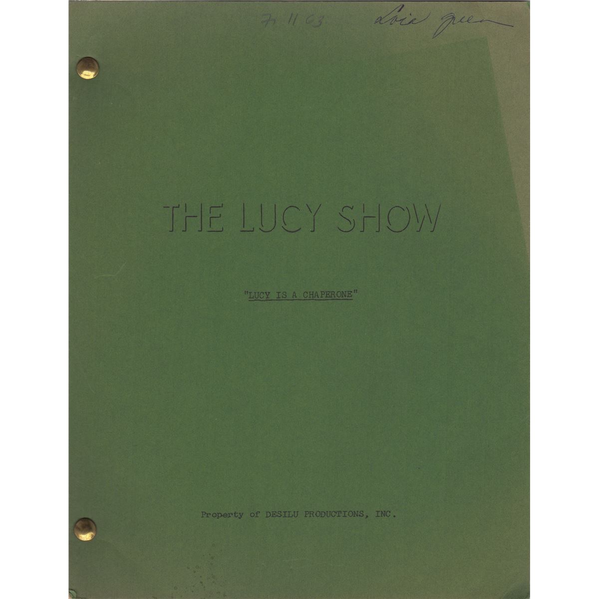 Lucy Script Original Script for The Lucy Show Episode