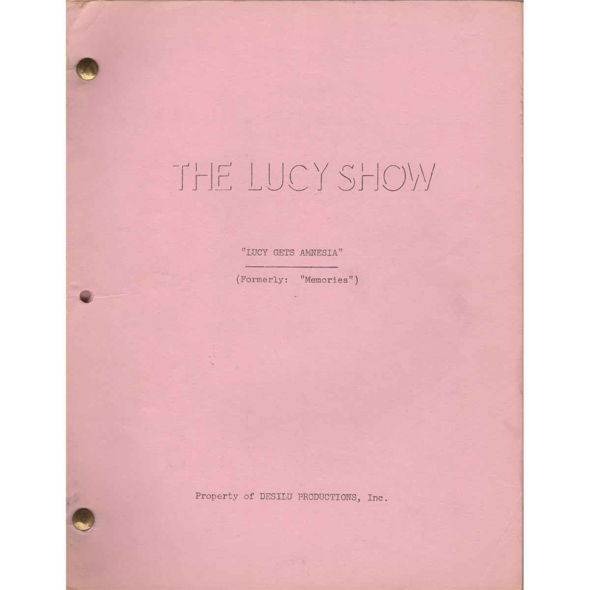 Lucy Script Original Script for The Lucy Show Episode