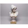 Image 1 : Antique Painted Porcelain Bust on Pedestal