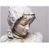Image 2 : Antique Painted Porcelain Bust on Pedestal
