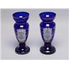 Image 1 : Pair of Gilt and Enamelled Cobalt Glass Vases