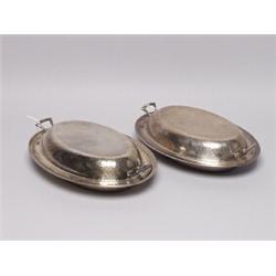 2 Arts & Crafts Silver Plate Warming Servers