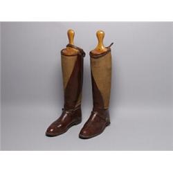 Pair of Eric Hambers Leather Polo Boots C1925
