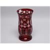 Image 1 : Bohemian Ruby Flashed Cut Crystal Vase
