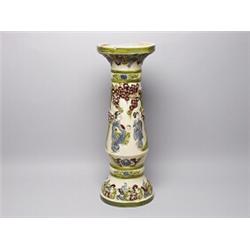 19th C. Majolica Chinoisserie Pedestal Base