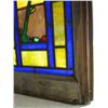 Image 8 : Mission era stained glass window with colorful bird in tree, single sash 19.75" X 43.5" - has a weat