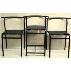Three Philippe Starck chairs for Baleri Italy produced in 1984, including two PS 210 stackable café
