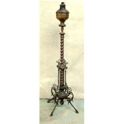 Victorian Piano lamp, mechanics in fine working condition. All brass components down to three hoof s