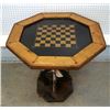 Image 2 : Folk art game table with a hand painted octogan shaped top on a Victorian base. Late 19th to early 2