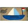 Image 3 : Two hooked rugs including one with a sailing ship in center with a bird in one corner - 20" x 39" - 