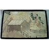 Image 2 : Two hooked rugs including a covered bridge in fall scene with a dark border 52" x 34", and a spread 
