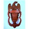 Image 2 : Two cast iron decorative items including 1) a Federal eagle door knocker signed Rostand on reverse, 