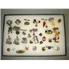 Image 1 : Thirty three travel pins mostly from Germany, some sterling, enameled, plastic, and one small 9kt & 
