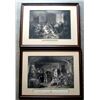 Image 1 : Two Victorian large folio steel engravings entitled "The Examination of a Village School" & "The Aft