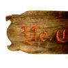 Image 2 : Primitive sign entitled  "Ye Olde Trading Co."  - old English font - weathered board but unsure of a