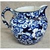 Image 2 : Grouping of collectibles including a blue and white geranium Buffalo Pottery 5"H pitcher, an early h