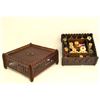 Image 2 : Late 19th C two part fretwork sewing box, with center section used for miscellaneous spools and item