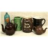 Image 1 : Six miscellaneous earthenware items including a large stoneware pitcher marked "Dein Gluck" (transla