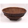 Image 2 : Lot of three Asian baskets including bamboo with a splint woven bowl - 18"dia., a handled flower bas