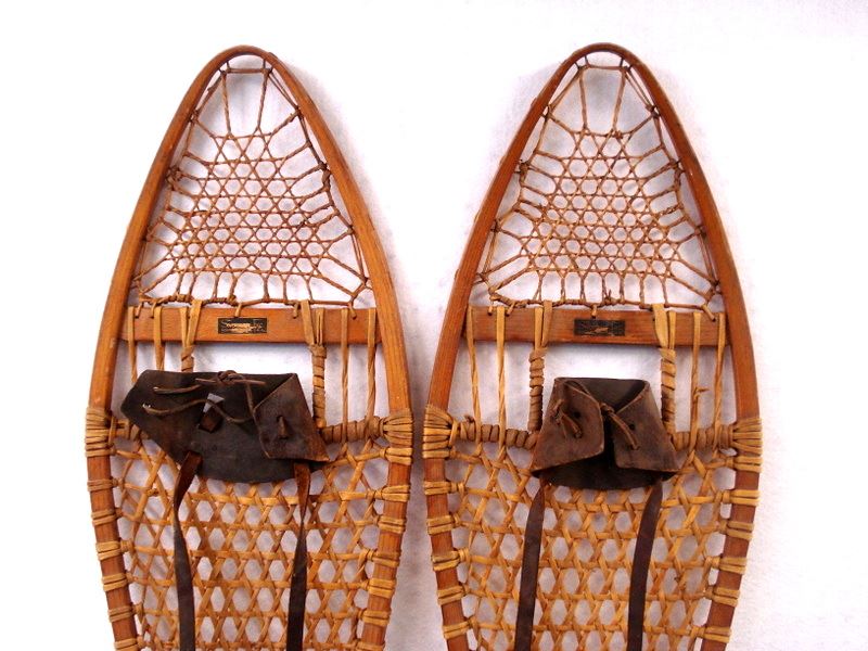 Vintage pair of SnowCraft of Norway Maine snowshoes, 48"L x 12.75"W