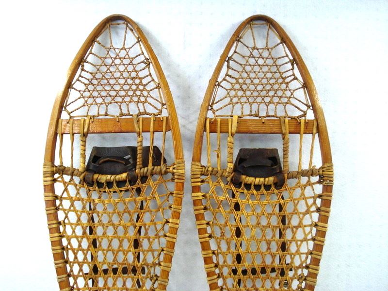 Vintage pair of SnowCraft of Norway Maine snowshoes, 48"L x 12.75"W