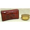 Image 10 : Five oriental items including 1) a 23" lacquered box with painted figures, flowers, and butterflies 