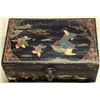 Image 2 : Five oriental items including 1) a 23" lacquered box with painted figures, flowers, and butterflies 