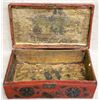 Image 6 : Five oriental items including 1) a 23" lacquered box with painted figures, flowers, and butterflies 