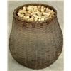 Image 2 : Large covered splint feather basket filled with wine corks. Basket has lost it's shape due to the we