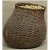 Image 3 : Large covered splint feather basket filled with wine corks. Basket has lost it's shape due to the we