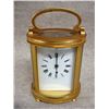 Image 7 : Three carriage clocks including 1) a brass and beveled glass case, porcelain Arabic numeral dial mar