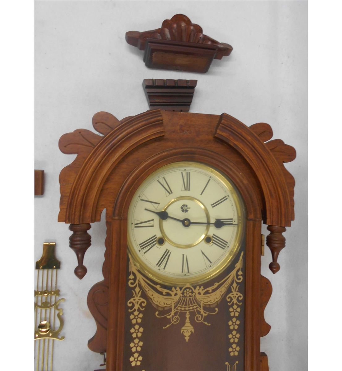 Vienna wall regulator gallery clock made by Westminster clock co. Good condition. 20th century.
