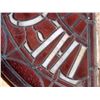 Image 2 : Unusual leaded and stained glass half-round window.  "THE COLONIAL" - 7 small glass sections with mi