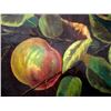 Image 4 : O/C still life of apples on a branch, unsigned, very good condition, 16.25" x 36" - early to mid 20t