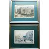 Image 1 : A pair of framed hand colored prints including "Broadway New York, South from the Park" signed E. C.