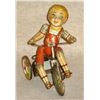 Image 1 : Kiddy Cyclist toy, Unique Art Mfg. NY & NJ, 1930's lithographed 8.5"-tall. The mechanism that powers