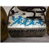 Image 4 : Kiddy Cyclist toy, Unique Art Mfg. NY & NJ, 1930's lithographed 8.5"-tall. The mechanism that powers